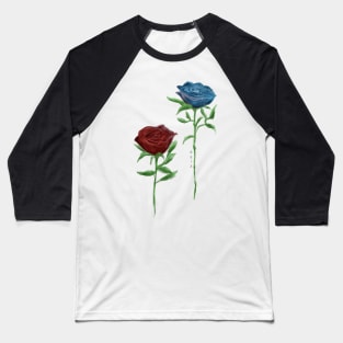 Red and Blue Roses Baseball T-Shirt